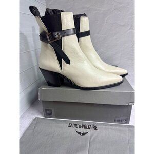 NIB Zadig & Voltaire Boots Women's Size FR 41/US 10 White Tyler Cecilia‎ Vintage